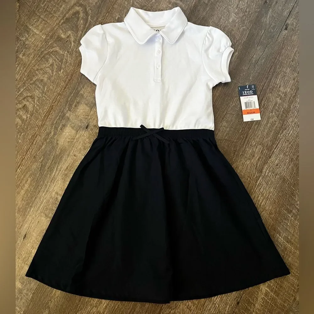 IZOD Girls Short Sleeve Cap Midi Shirt Dress-Size 7